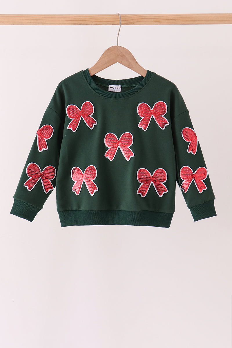 Bow sequin mom&me top