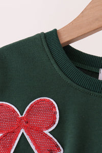 Bow sequin mom&me top
