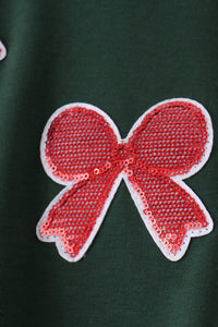 Bow sequin mom&me top