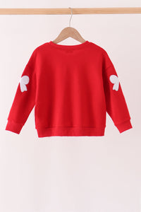 Red bow sequin mom&me top