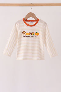 Turkey pumpkin embroidery top