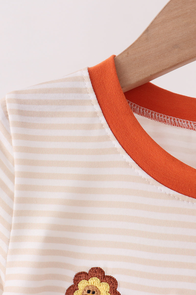 Turkey pumpkin embroidery top
