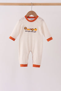 Turkey pumpkin embroidery romper