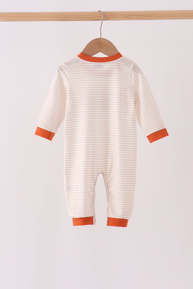 Turkey pumpkin embroidery romper