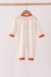 Turkey pumpkin embroidery romper