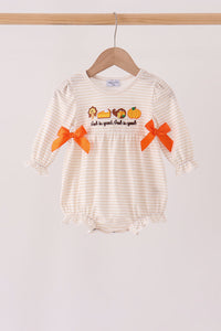 Turkey pumpkin embroidery bow bubble