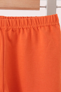 Turkey pumpkin embroidery bow pants set