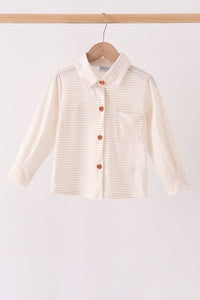 Turkey pumpkin embroidery button down shirt
