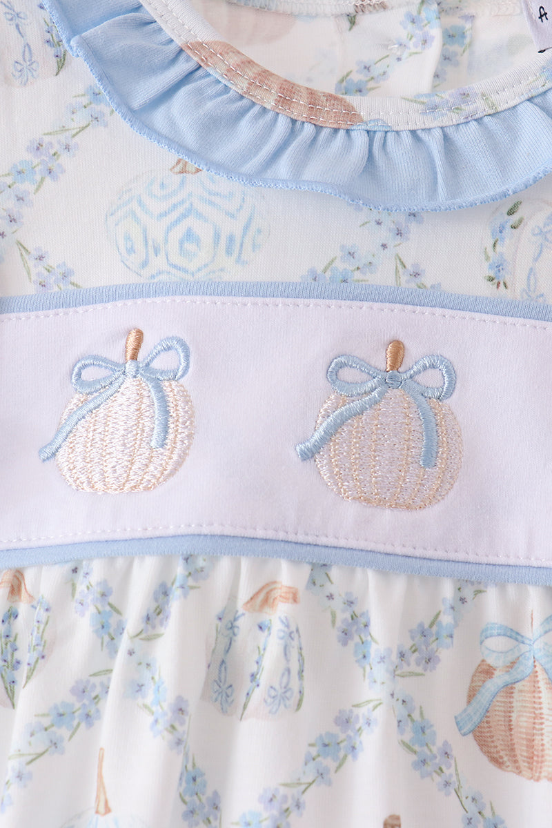 Pumpkin embroidery ruffle bubble