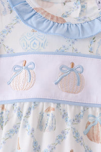 Pumpkin embroidery ruffle bubble