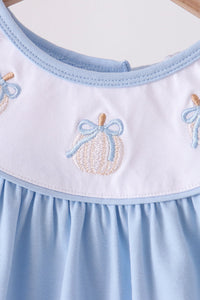 Pumpkin embroidery ruffle bloomer set