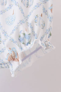 Pumpkin embroidery ruffle bloomer set