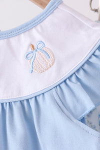 Pumpkin embroidery ruffle bloomer set