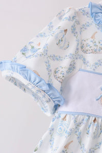 Pumpkin embroidery ruffle pants set