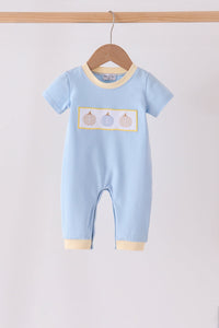 Pumpkin embroidery romper