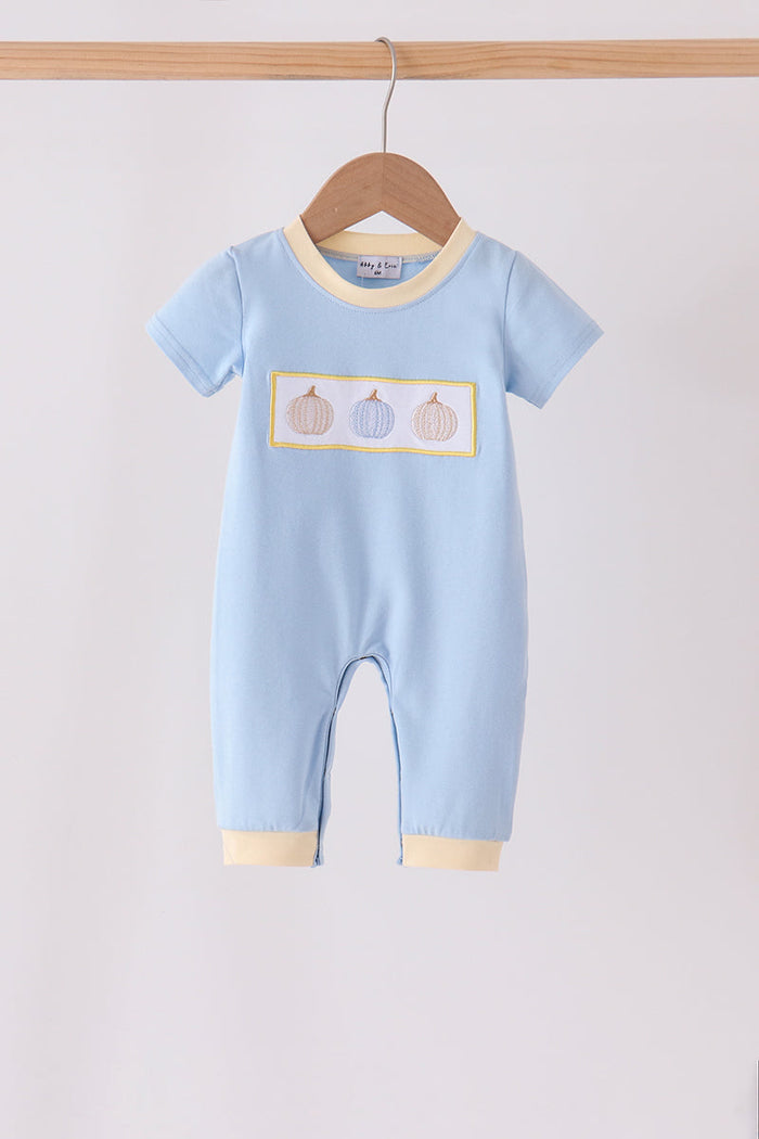 Pumpkin embroidery romper