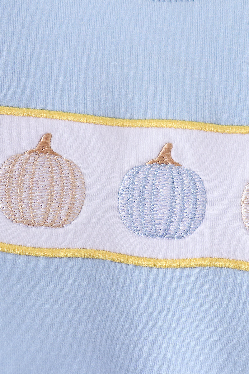 Pumpkin embroidery romper