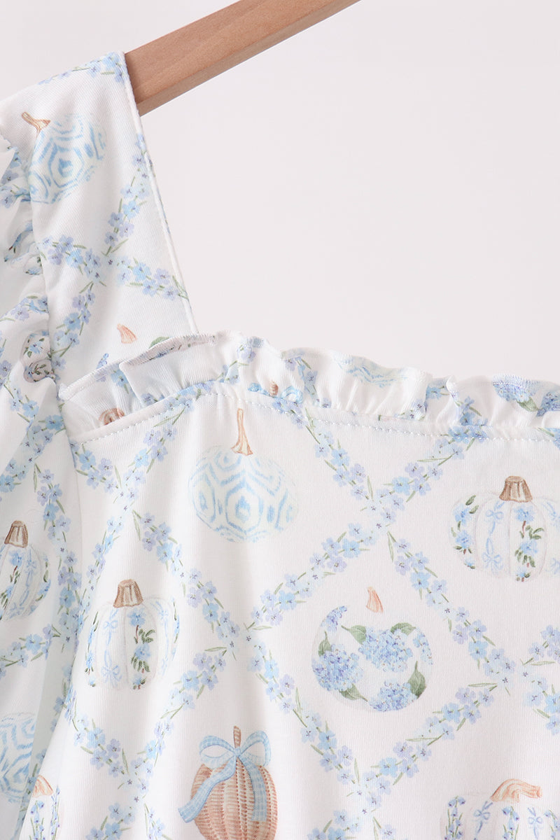 Pumpkin ruffle mom dress
