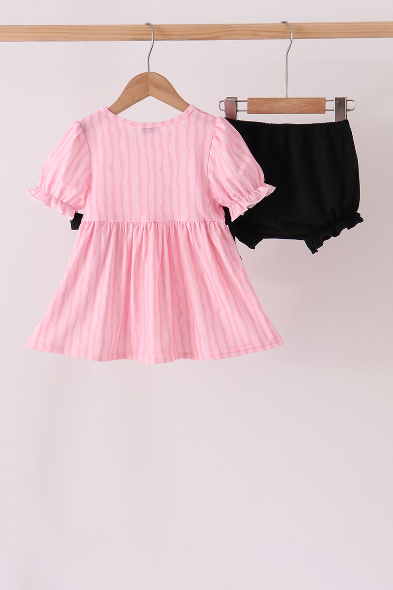 Ghost applique stripe bloomer set