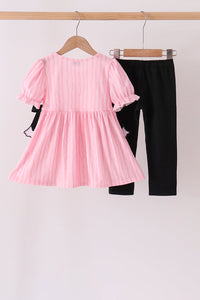 Ghost applique stripe pants set