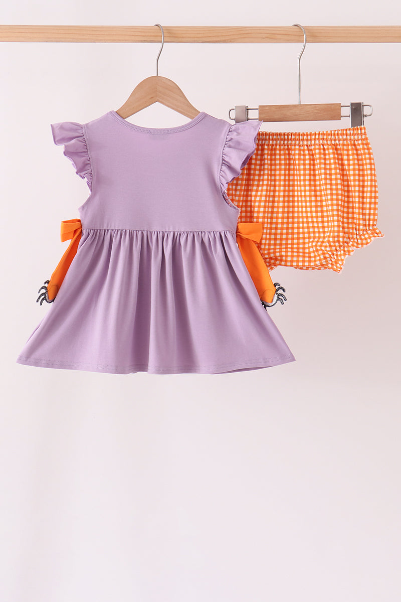 Spider smocked ruffle bloomer set