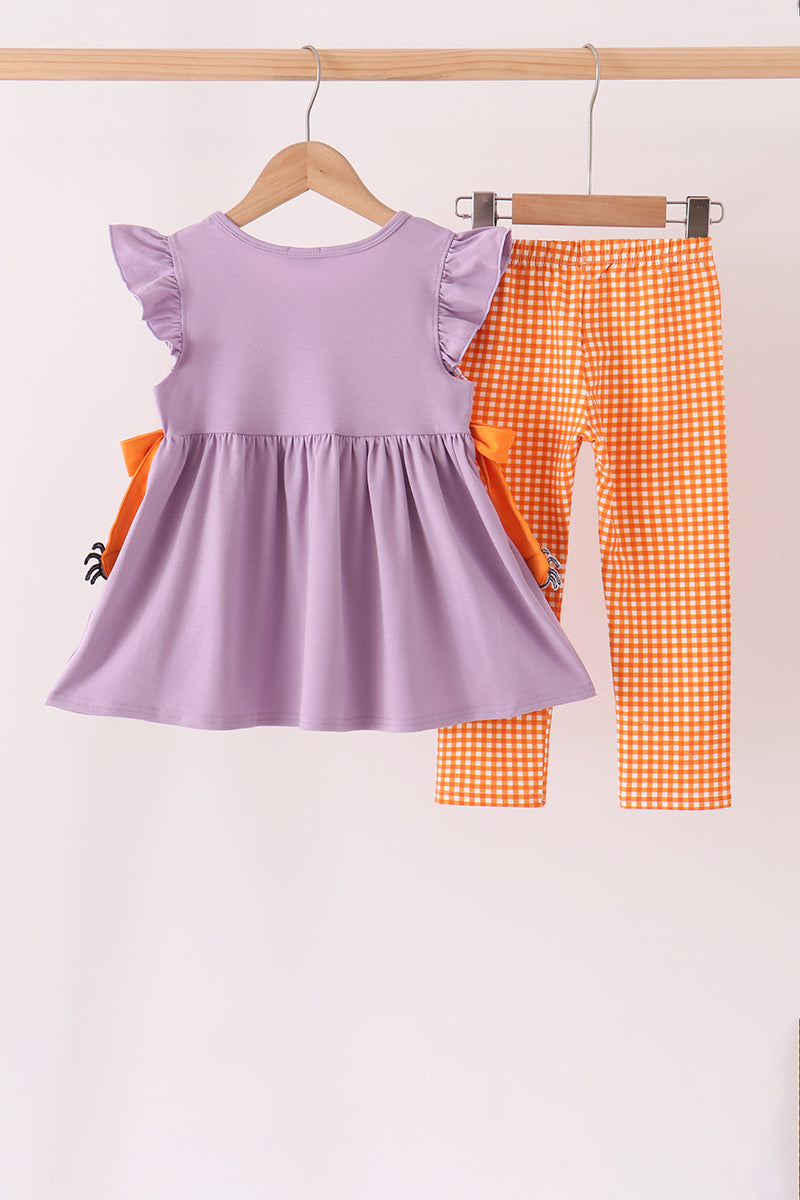 Spider smocked ruffle pants set
