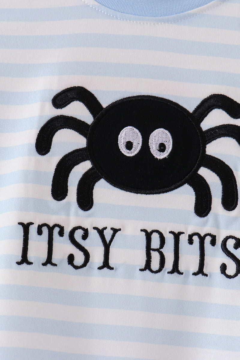 Spider embroidery romper