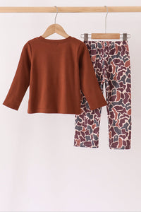 Camouflage hunting embroidery pants set