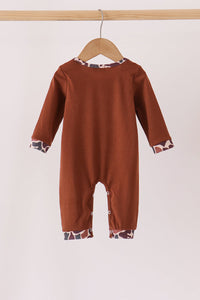 Camouflage hunting embroidery romper
