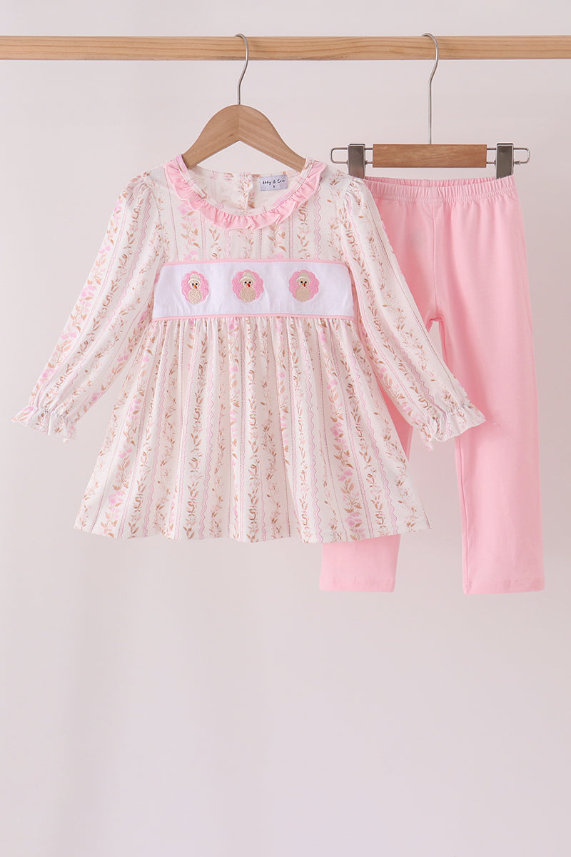 Turkey embroidery ruffle pants set