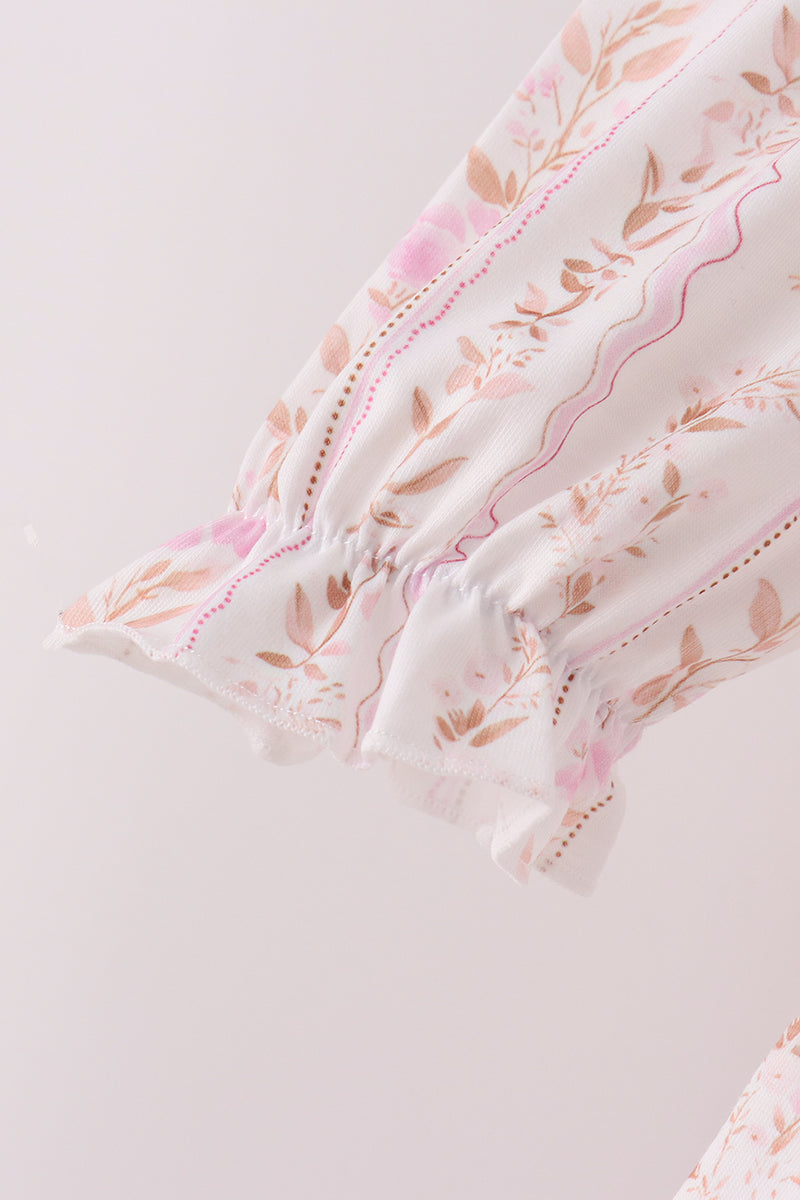 Turkey embroidery ruffle pants set