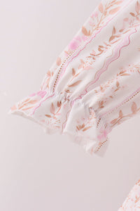 Turkey embroidery ruffle pants set