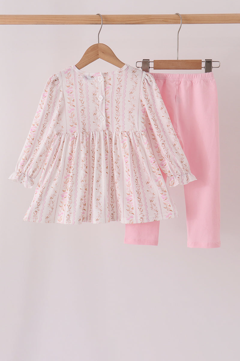 Turkey embroidery ruffle pants set