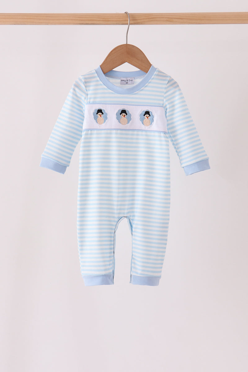 Turkey embroidery stripe romper