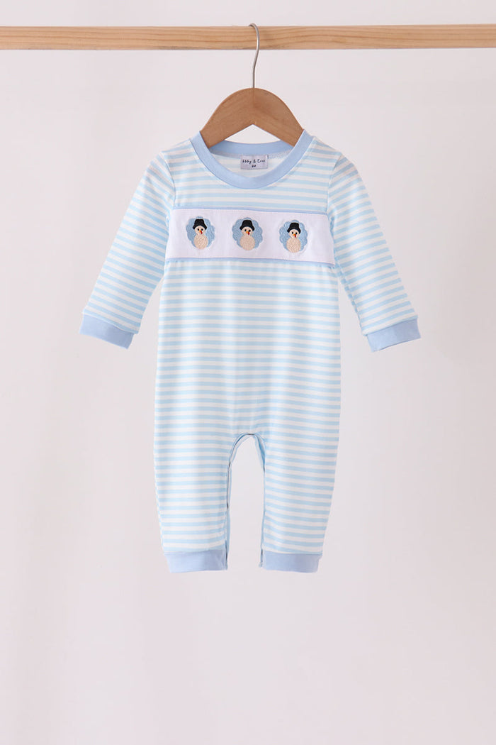 Turkey embroidery stripe romper