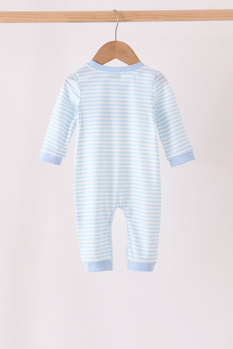 Turkey embroidery stripe romper