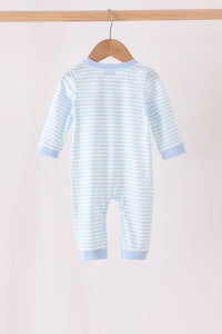 Turkey embroidery stripe romper