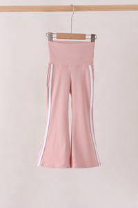 Pink Flare Double Side Stripe Active Pants