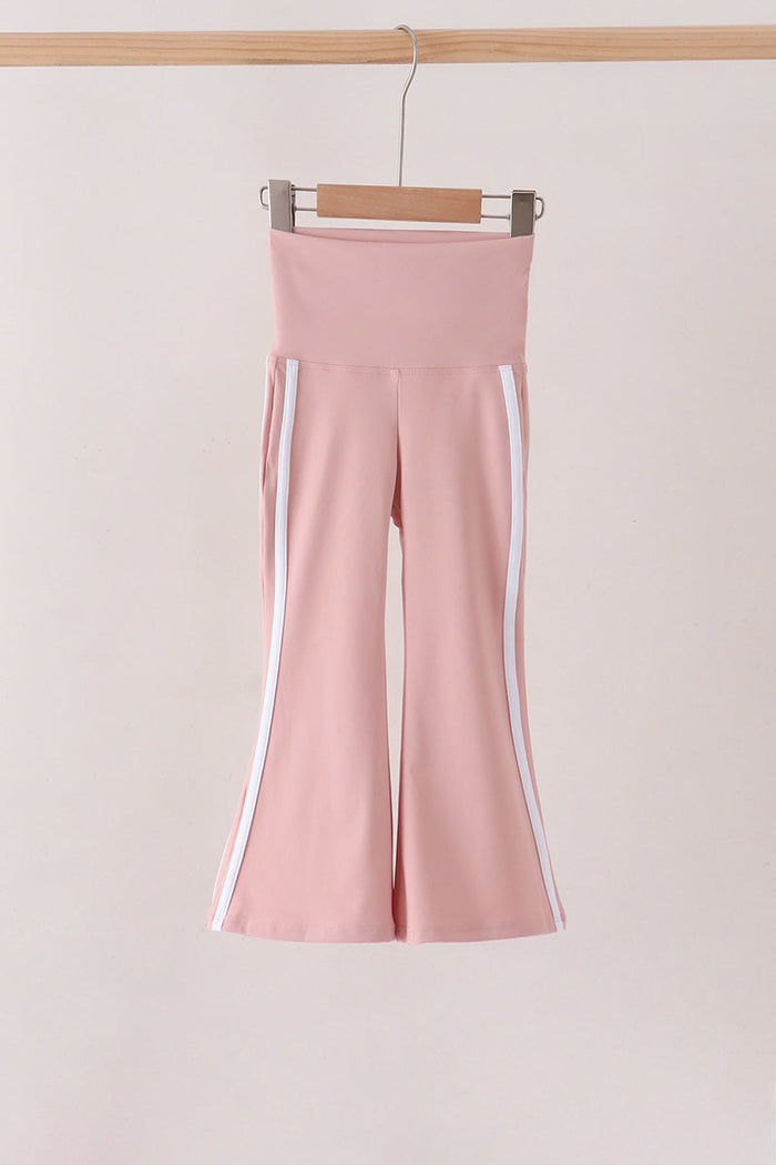Pink Flare Double Side Stripe Active Pants