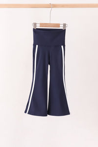 Navy Flare Double Side Stripe Active Pants