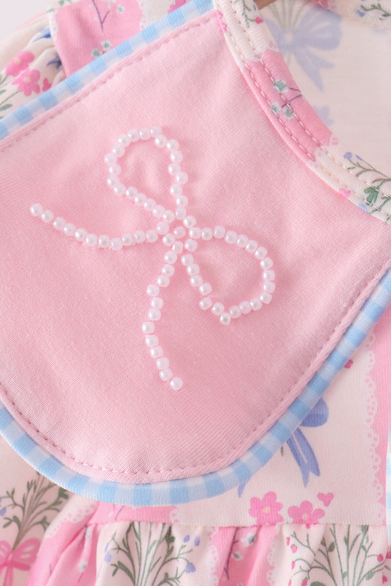 Pearl Bow Floral Bloomer Set