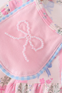 Pearl Bow Floral Bloomer Set
