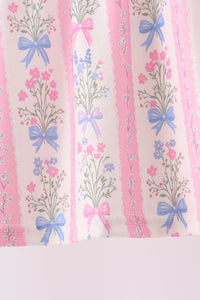 Pearl Bow Floral Bloomer Set