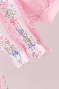 Pearl Bow Floral Bloomer Set