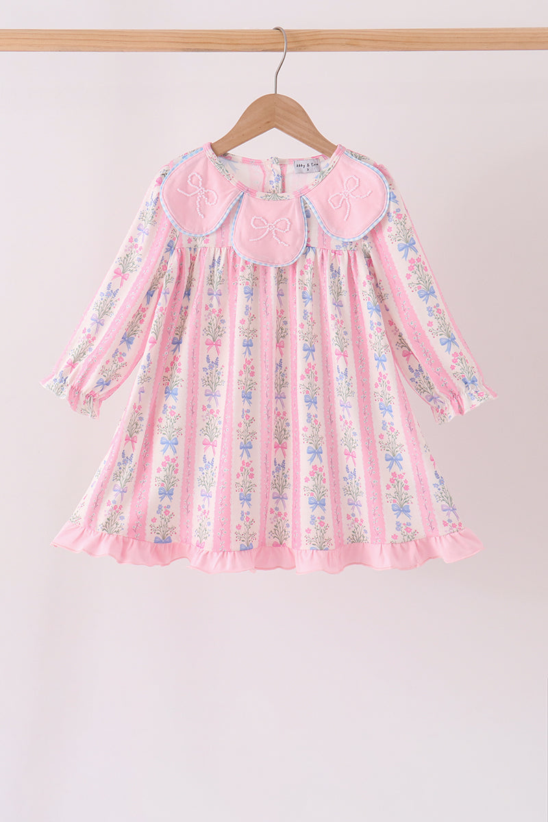 Pearl Bow Floral Dress