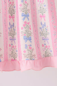 Pearl Bow Floral Dress