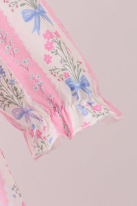 Pearl Bow Floral Dress