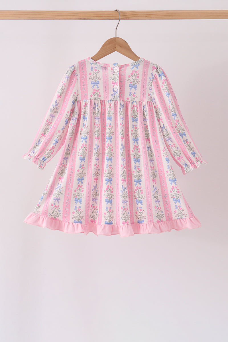 Pearl Bow Floral Dress
