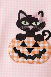 Jack-O-Lantern applique ruffle pants set