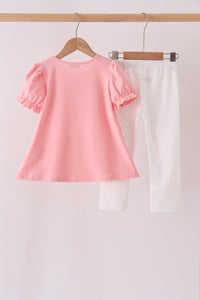 Pumpkin embroidery pants set